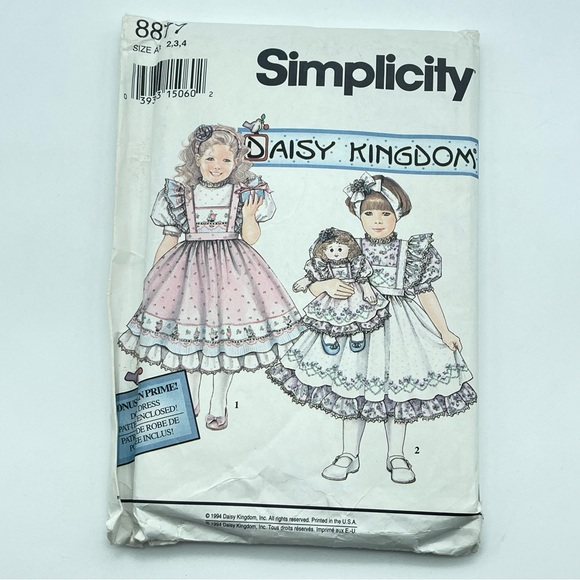 Simplicity Other - Vintage Simplicity Daisy Kingdom Girls Dress Sewing Pattern 8877 | Size 2,3,4